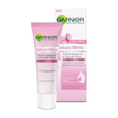 Garnier Sakura White Pinkish Radiance & Smooth Pores Whitening Serum Cream UVA/UVB Filters